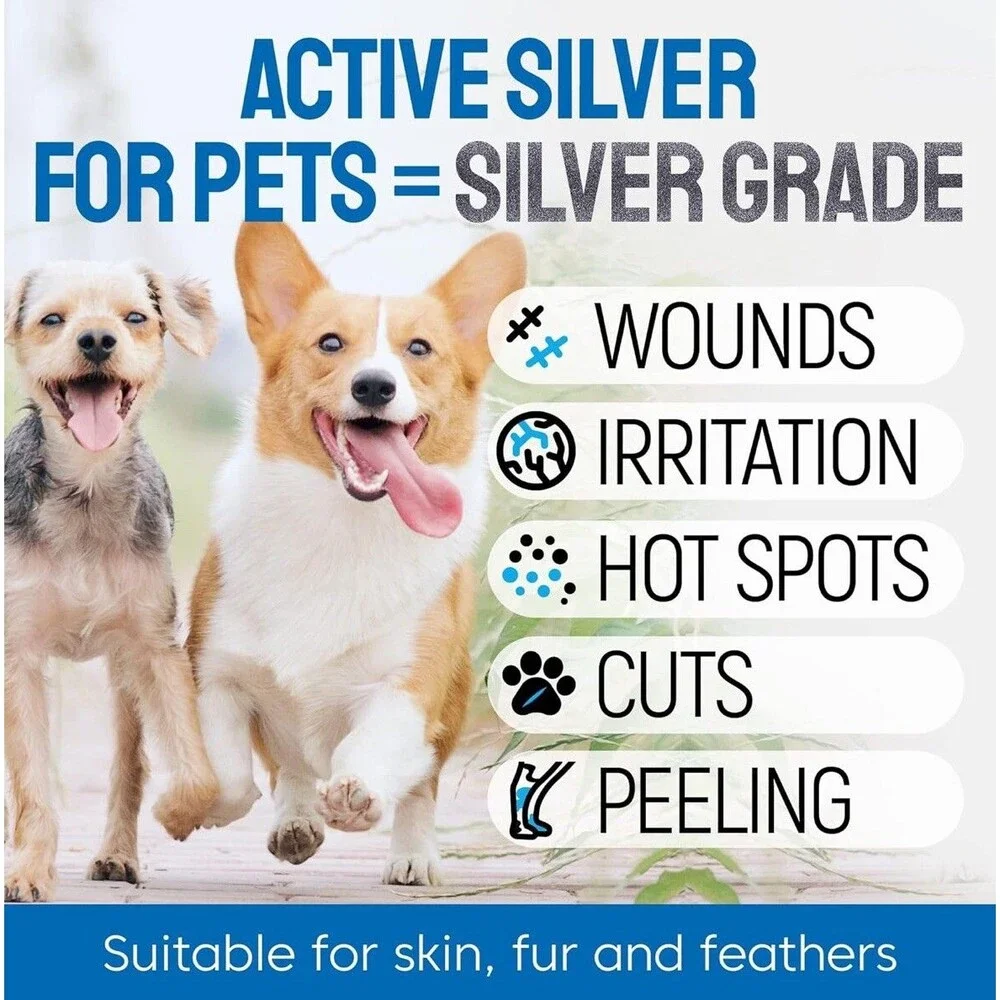 SILVER GRADE Wound Spray for Pets Colloidal Nano Spray - 4 oz Painless Soothing